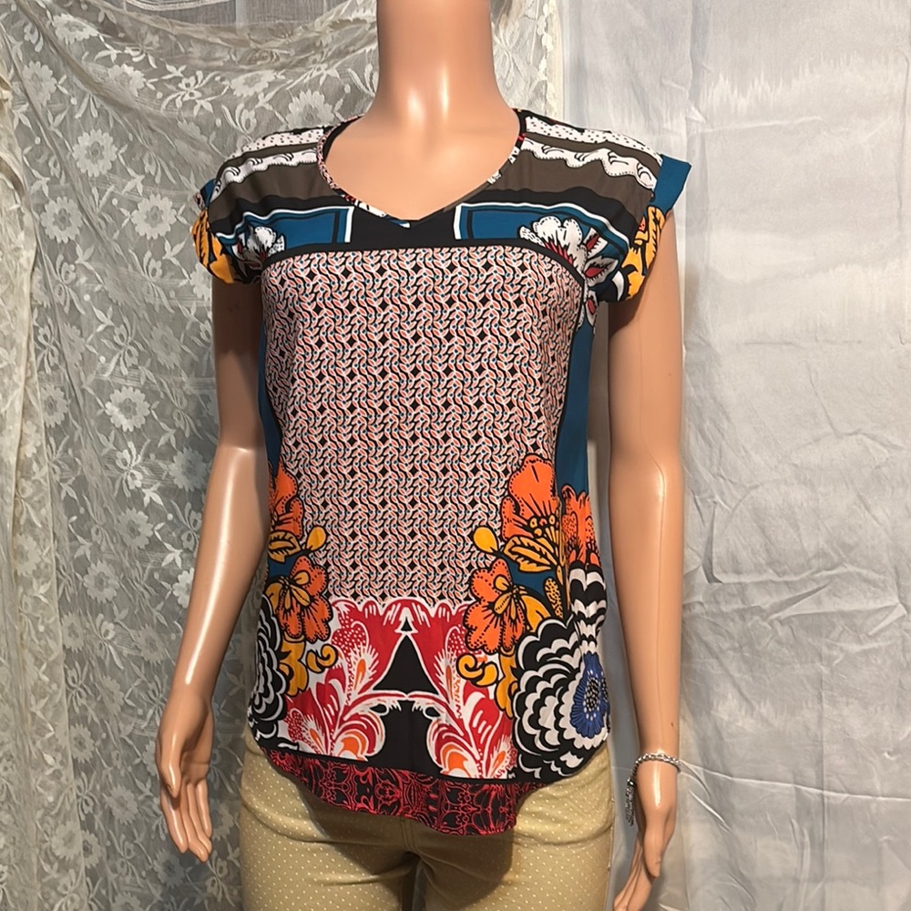 Express Graphic Multicolor Blouse - image 1